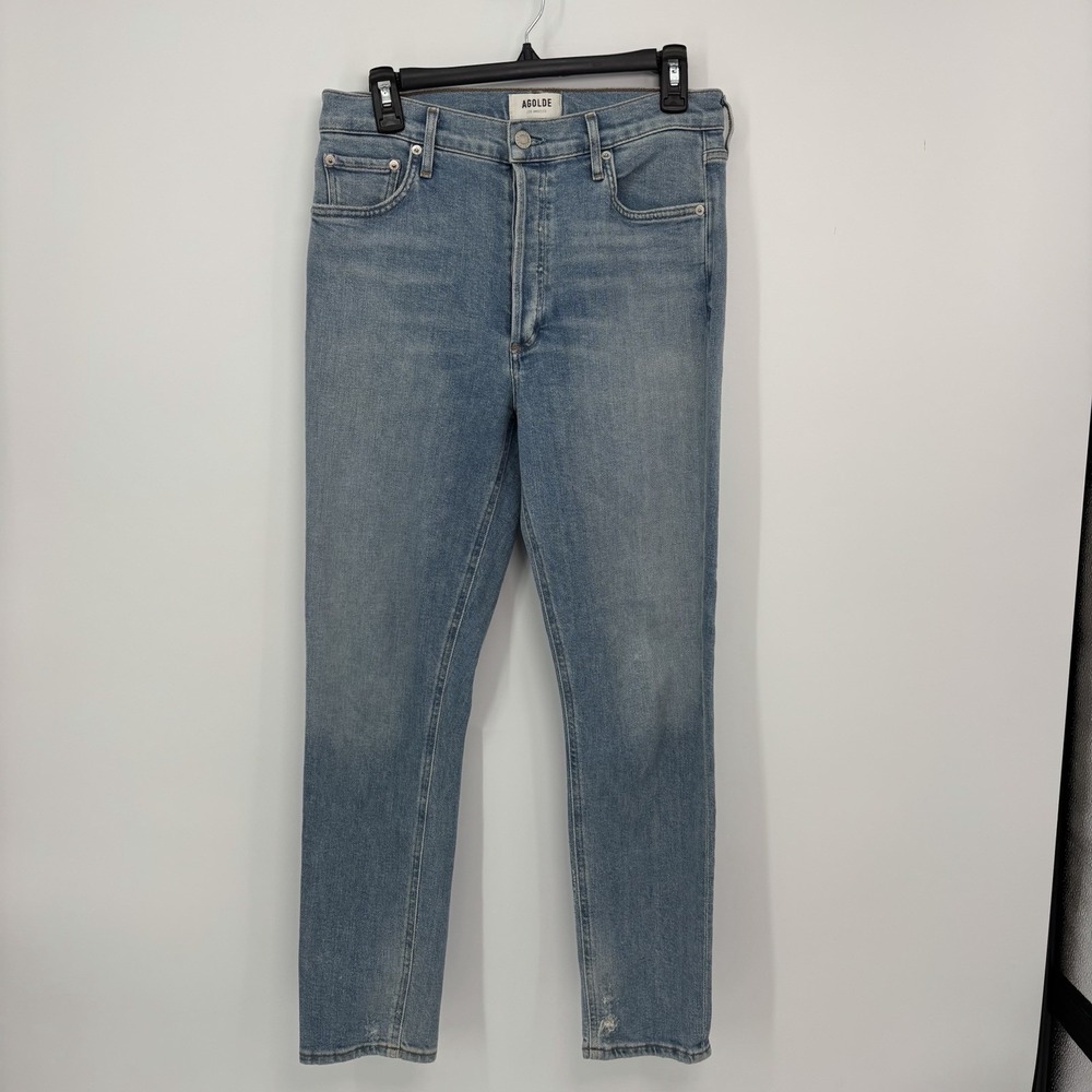 Agolde Nico Jeans Skinny Womens 28 Stretch Distressed High Rise Button Fly